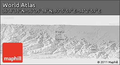 Physical Panoramic Map of the Area around 36° 19' 55" N, 93° 34' 29" E