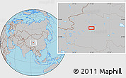Gray Location Map of the area around 36° 19' 55" N, 94° 25' 30" E