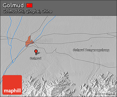 Physical 3D Map of Golmud
