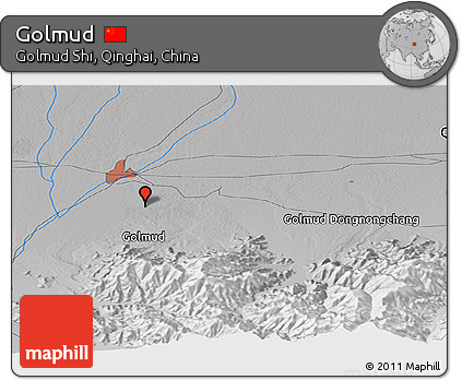 Physical Panoramic Map of Golmud