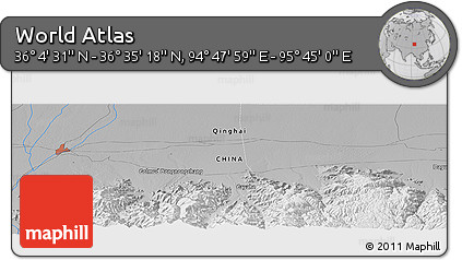 Physical Panoramic Map of the Area around 36° 19' 55" N, 95° 16' 30" E