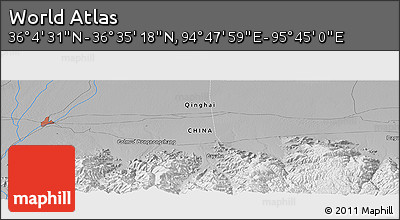 Physical Panoramic Map of the Area around 36° 19' 55" N, 95° 16' 30" E