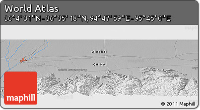 Physical Panoramic Map of the Area around 36° 19' 55" N, 95° 16' 30" E