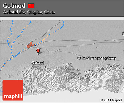 Physical Panoramic Map of Golmud