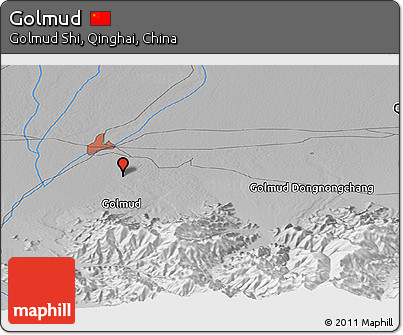 Physical Panoramic Map of Golmud