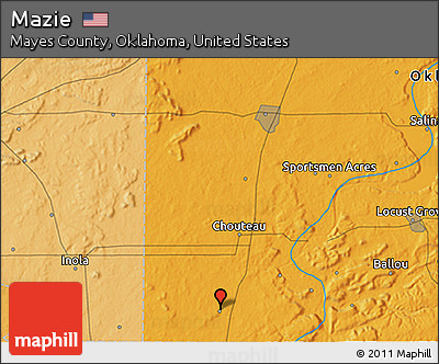 Political 3D Map of Mazie