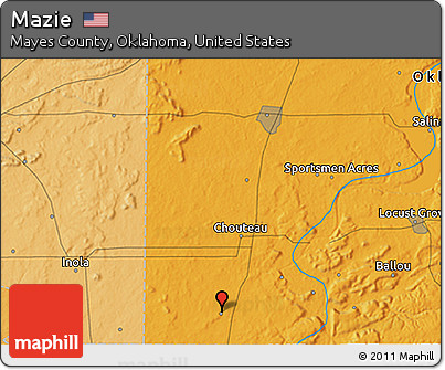 Political 3D Map of Mazie