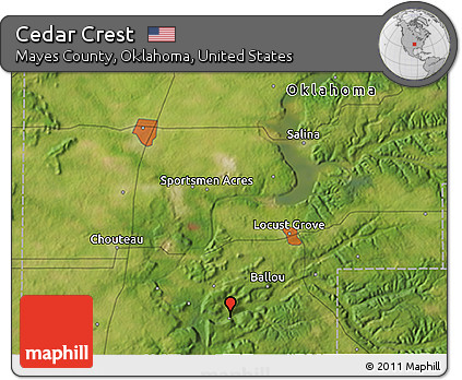 Satellite 3D Map of Cedar Crest