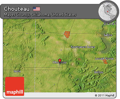 Satellite 3D Map of Chouteau