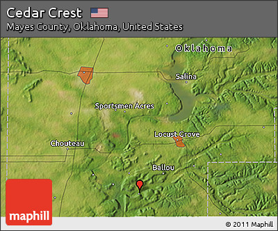 Satellite 3D Map of Cedar Crest