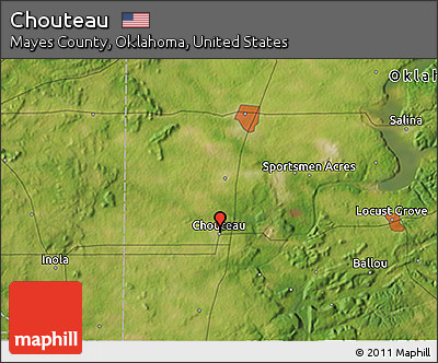 Satellite 3D Map of Chouteau