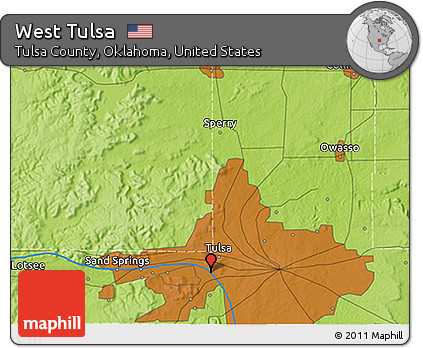 Physical 3D Map of West Tulsa