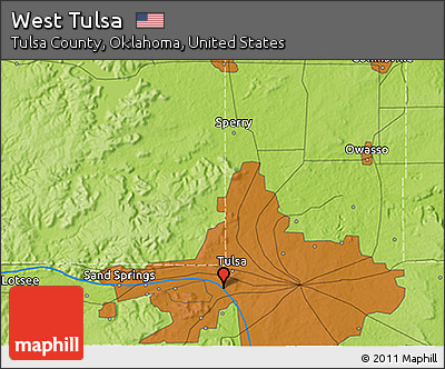 Physical 3D Map of West Tulsa