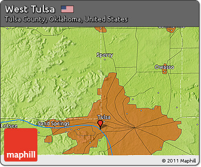Physical 3D Map of West Tulsa