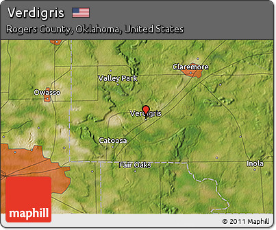 Satellite 3D Map of Verdigris