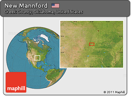 Satellite Location Map of New Mannford