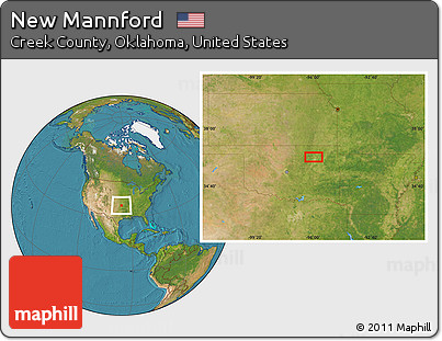 Satellite Location Map of New Mannford