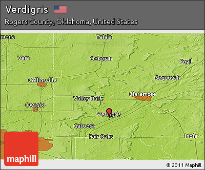 Physical Panoramic Map of Verdigris