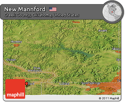 Satellite Panoramic Map of New Mannford