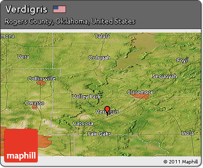 Satellite Panoramic Map of Verdigris