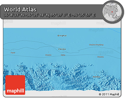 Political 3D Map of the Area around 36° 19' 55" N, 96° 7' 30" E