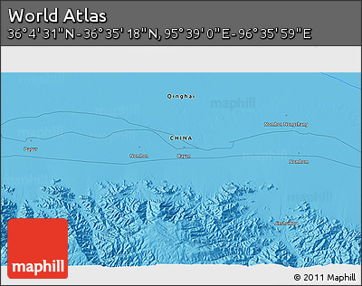 Political 3D Map of the Area around 36° 19' 55" N, 96° 7' 30" E