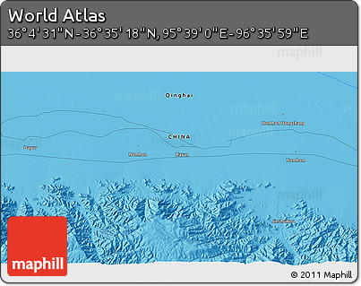 Political 3D Map of the Area around 36° 19' 55" N, 96° 7' 30" E