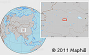 Gray Location Map of the area around 36° 19' 55" N, 96° 7' 30" E