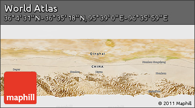 Satellite Panoramic Map of the Area around 36° 19' 55" N, 96° 7' 30" E