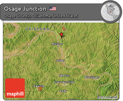 Satellite 3D Map of Osage Junction