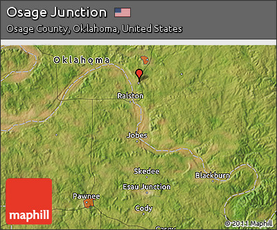 Satellite 3D Map of Osage Junction