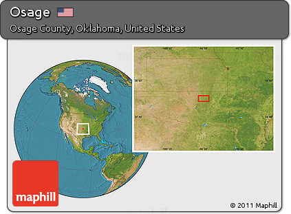 Satellite Location Map of Osage