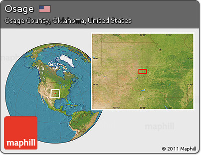 Satellite Location Map of Osage