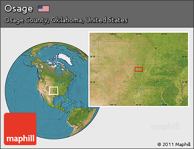 Satellite Location Map of Osage