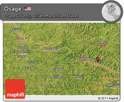 Satellite Panoramic Map of Osage