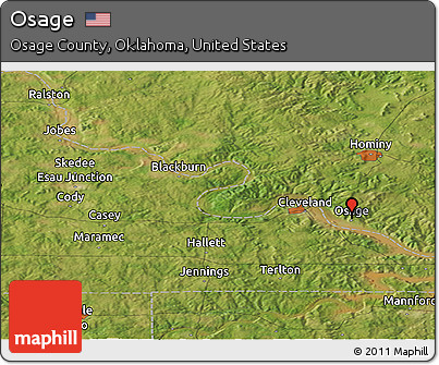 Satellite Panoramic Map of Osage