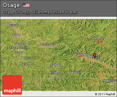 Satellite Panoramic Map of Osage