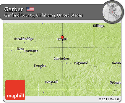 Physical Panoramic Map of Garber