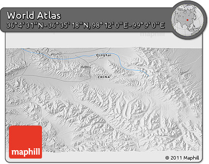 Physical 3D Map of the Area around 36° 19' 55" N, 98° 40' 30" E