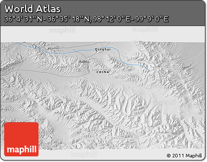 Physical 3D Map of the Area around 36° 19' 55" N, 98° 40' 30" E