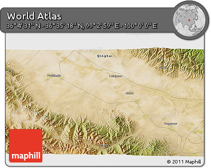 Satellite 3D Map of the Area around 36° 19' 55" N, 99° 31' 30" E