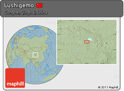 Savanna Style Location Map of Lushigemo, hill shading