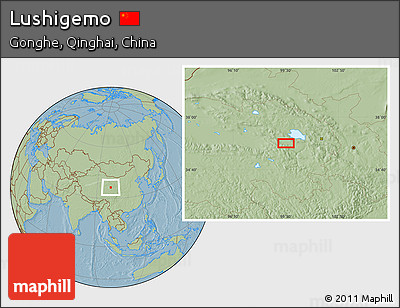 Savanna Style Location Map of Lushigemo, hill shading