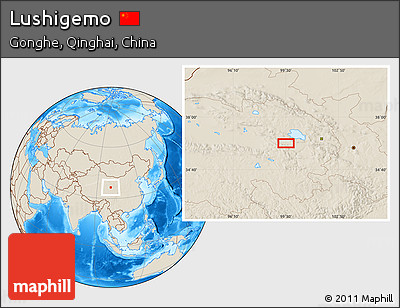 Shaded Relief Location Map of Lushigemo