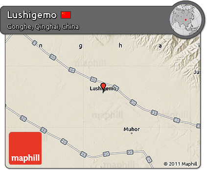 Shaded Relief Map of Lushigemo