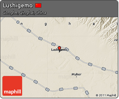 Shaded Relief Map of Lushigemo