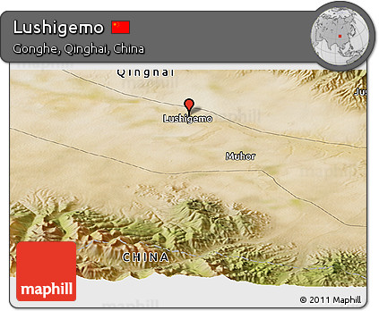 Satellite Panoramic Map of Lushigemo