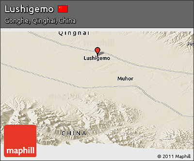 Shaded Relief Panoramic Map of Lushigemo
