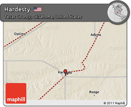 Shaded Relief 3D Map of Hardesty