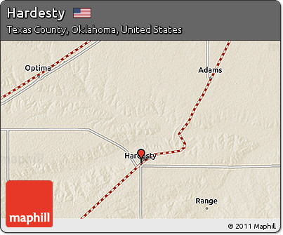 Shaded Relief 3D Map of Hardesty